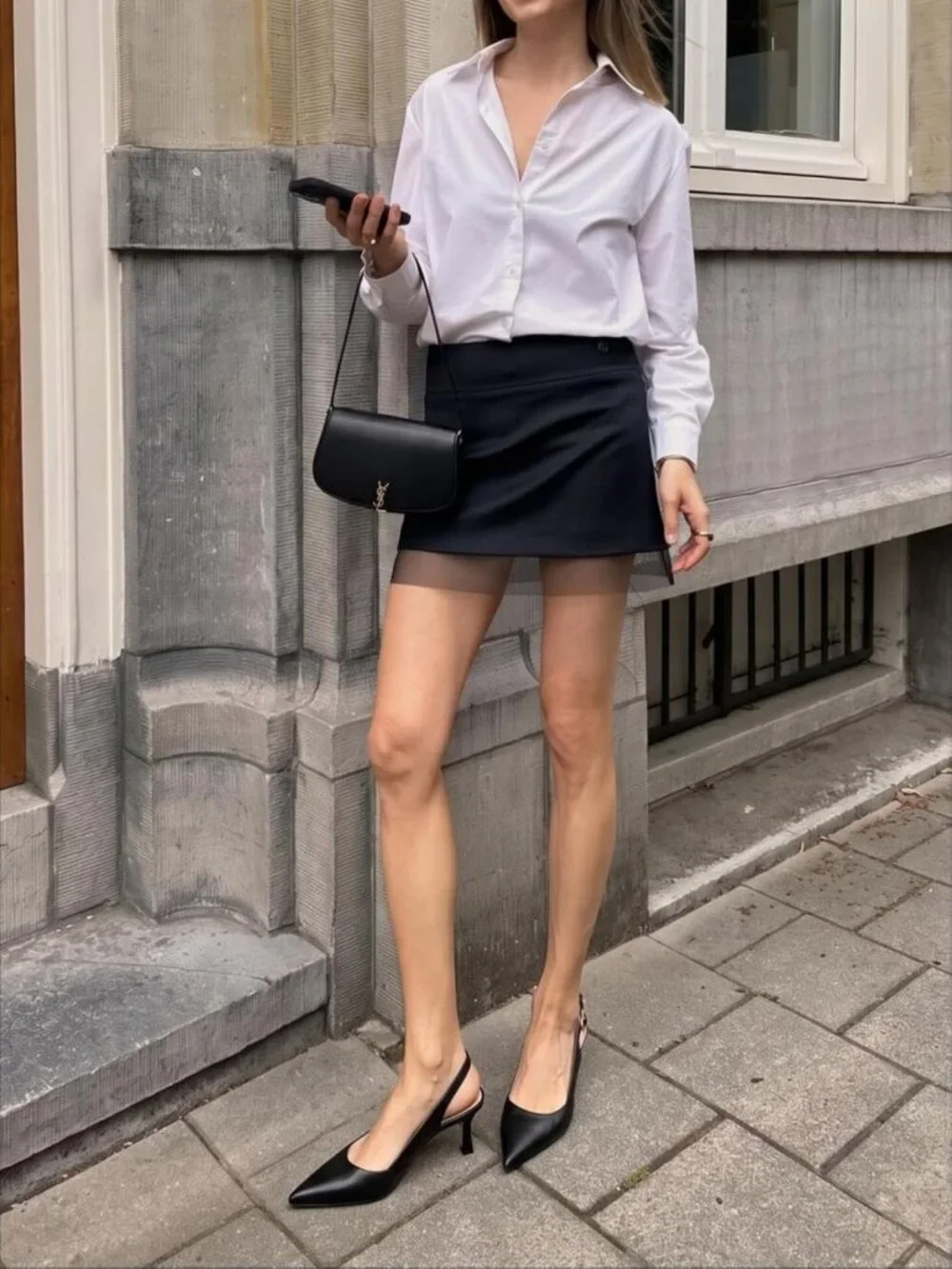 Chic Women's Slingback Kitten Heels, Closed Pointed Toe Backless Dress Pumps